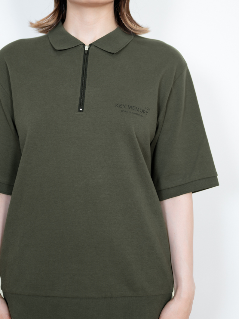 Zip ゴルフポロシャツ | KHAKI - KEY MEMORY Online Shop｜鎌倉