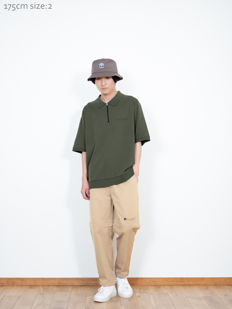 Zip ゴルフポロシャツ | KHAKI - KEY MEMORY Online Shop｜鎌倉