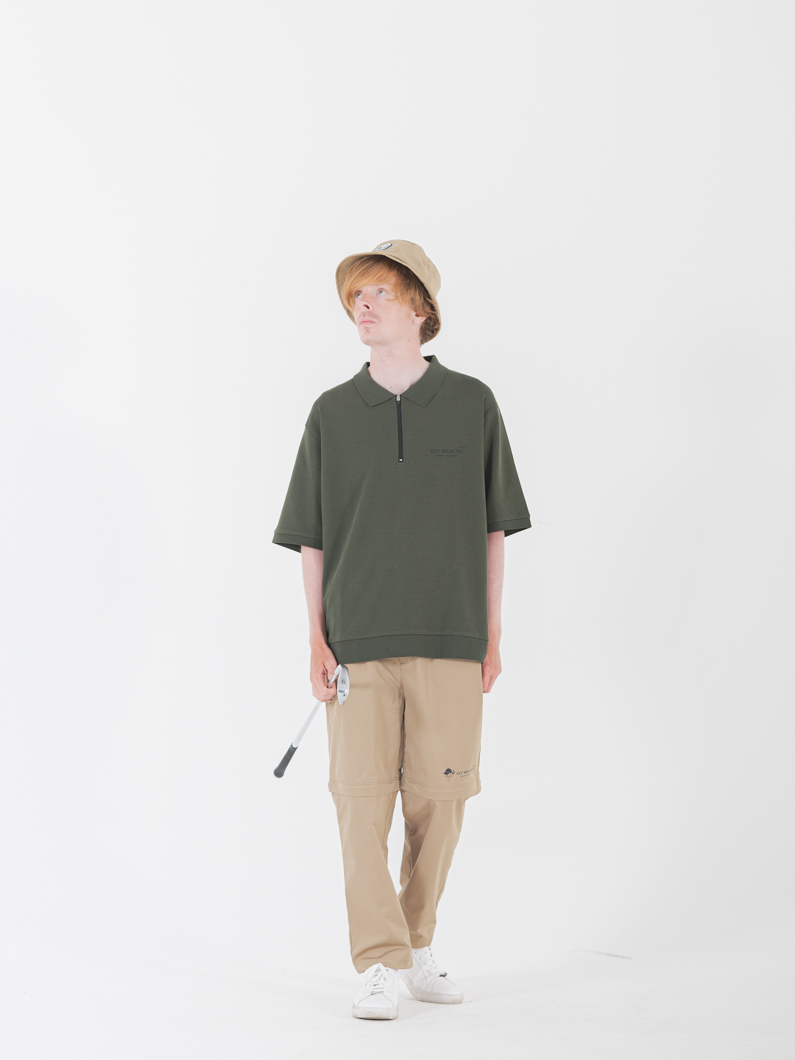 Zip ゴルフポロシャツ | KHAKI - KEY MEMORY Online Shop｜鎌倉