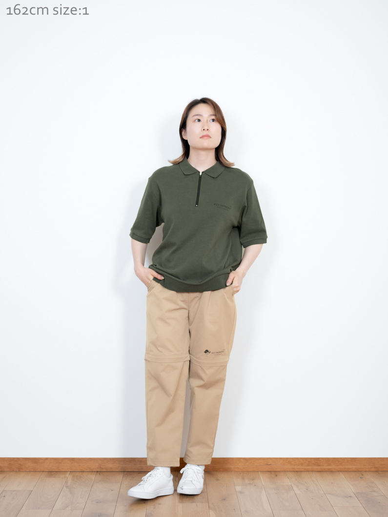Zip ゴルフポロシャツ | KHAKI - KEY MEMORY Online Shop｜鎌倉