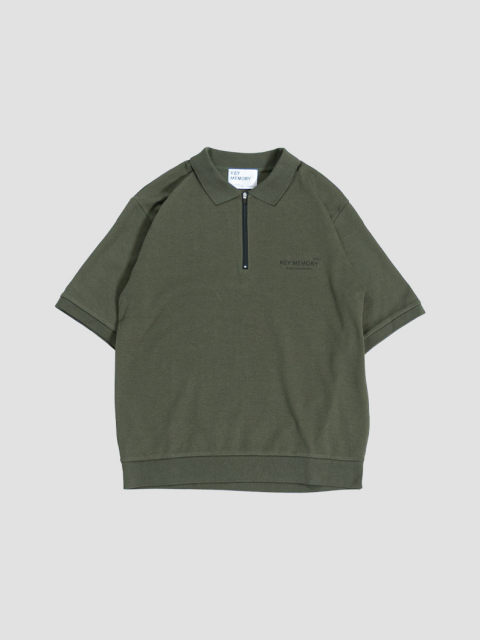 Zip ゴルフポロシャツ | ブラック - KEY MEMORY Online Shop