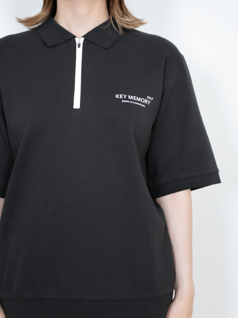 Zip ゴルフポロシャツ | ブラック - KEY MEMORY Online Shop｜鎌倉