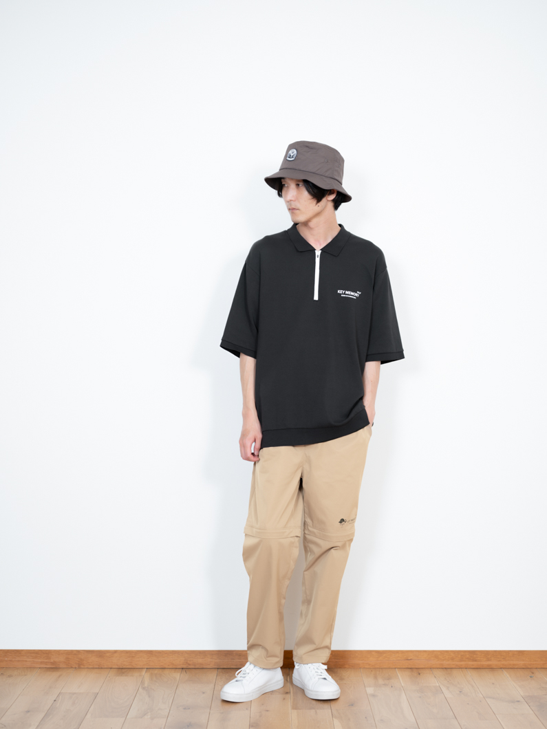 Zip ゴルフポロシャツ | ブラック - KEY MEMORY Online Shop