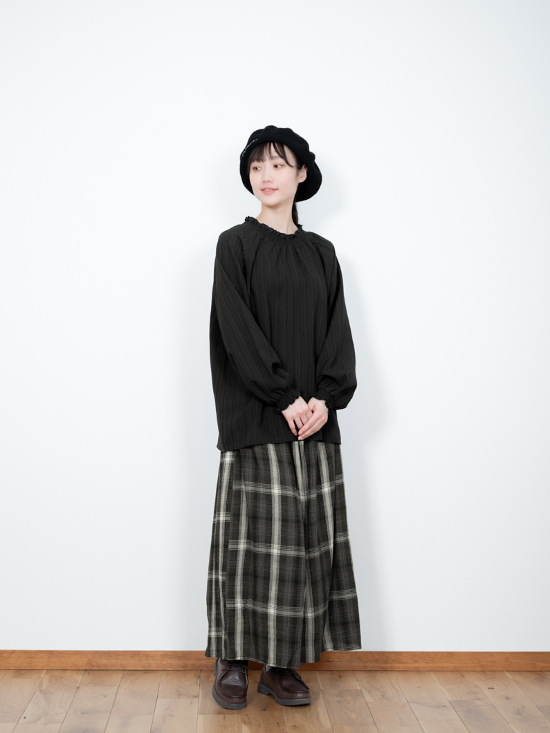 Neck gathers shirts | BLACK - KEY MEMORY Online Shop｜鎌倉
