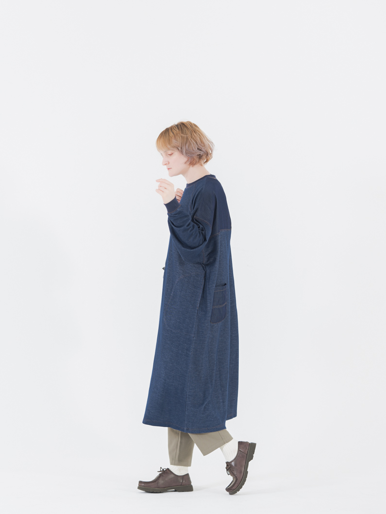 鎌倉 キーメモリー Denim jumper dress ワンピース　ボタン Denim jumper dress NAVY | キーメモリー - KEY MEMORY Online
