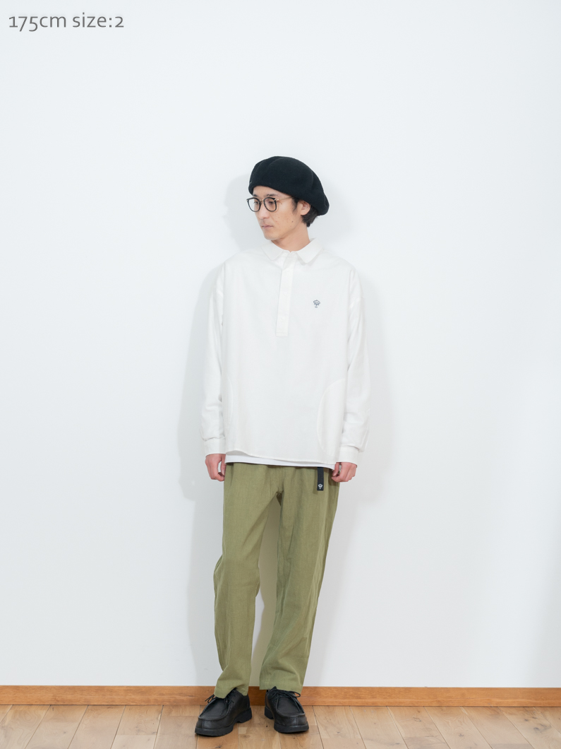 Snap oxford shirts WHITE | キーメモリー - KEY MEMORY Online