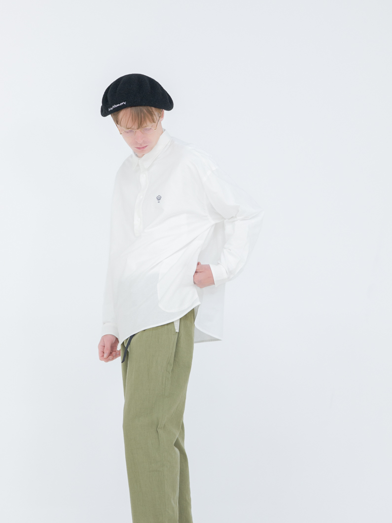 Snap oxford shirts WHITE | キーメモリー - KEY MEMORY Online
