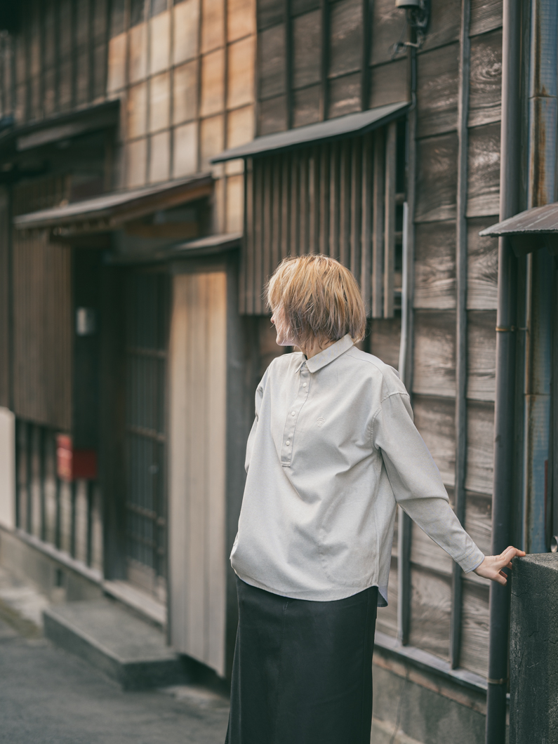 WTAPS ボタン付きシャツジャケット X 02 グレー スナップボタンオックスシャツ | GRAY - KEY MEMORY Online Shop
