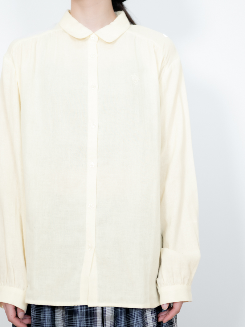 ショートバンドガーゼシャツ | IVORY - KEY MEMORY Online Shop