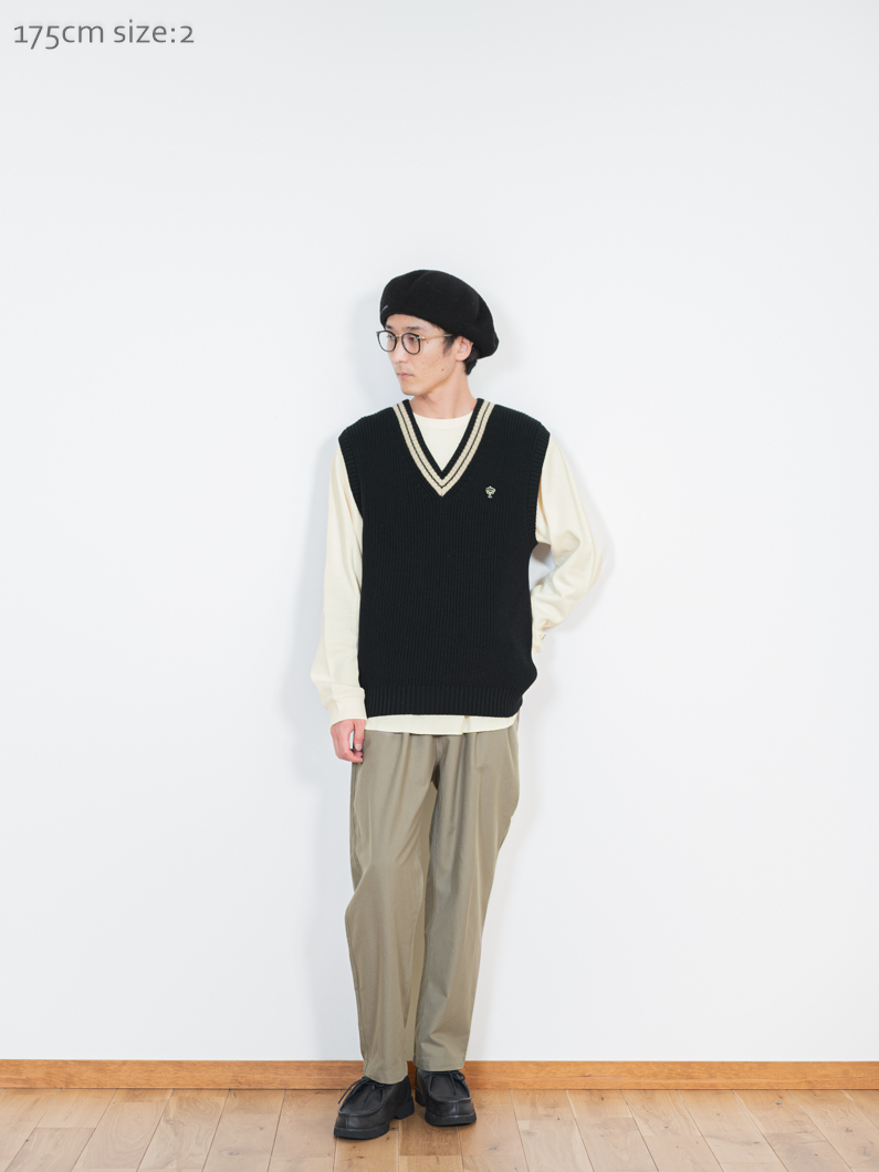 トップス Solotex Tilden Knit Vest (BLACK) Tilden knit vest BLACK | ユニセックス - KEY MEMORY Online Shop