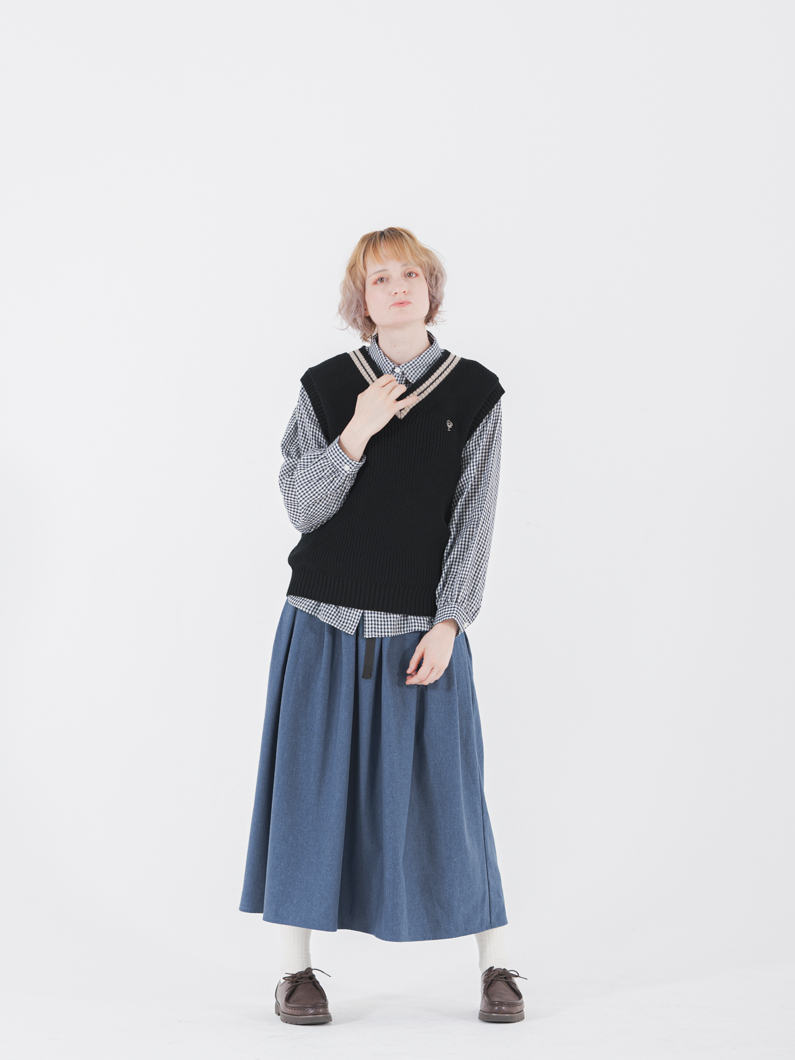 Tilden knit vest BLACK | ユニセックス - KEY MEMORY Online Shop