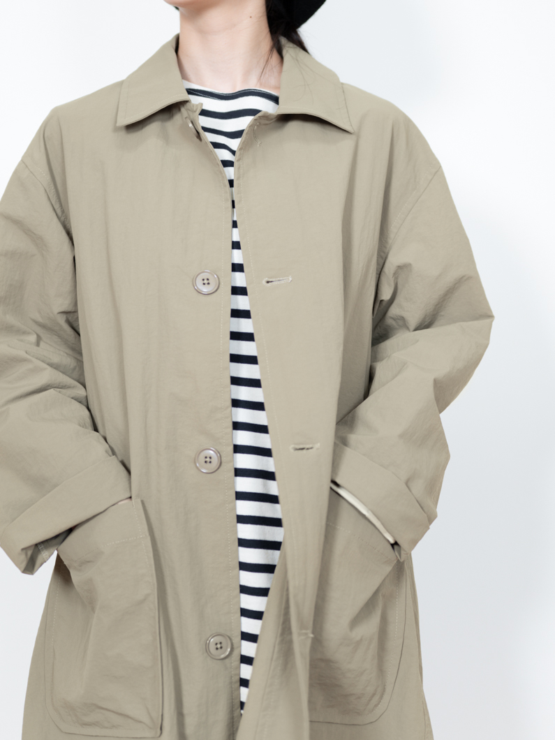 新品タグ付き　digne soutien collar coat greige Nylon soutien collar coat | GREIGE - KEY MEMORY Online Shop