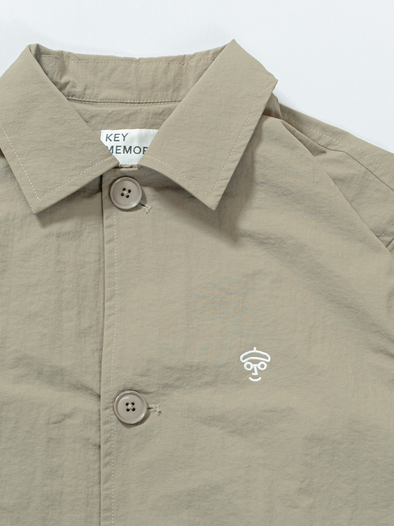 Nylon soutien collar coat | GREIGE - KEY MEMORY Online Shop