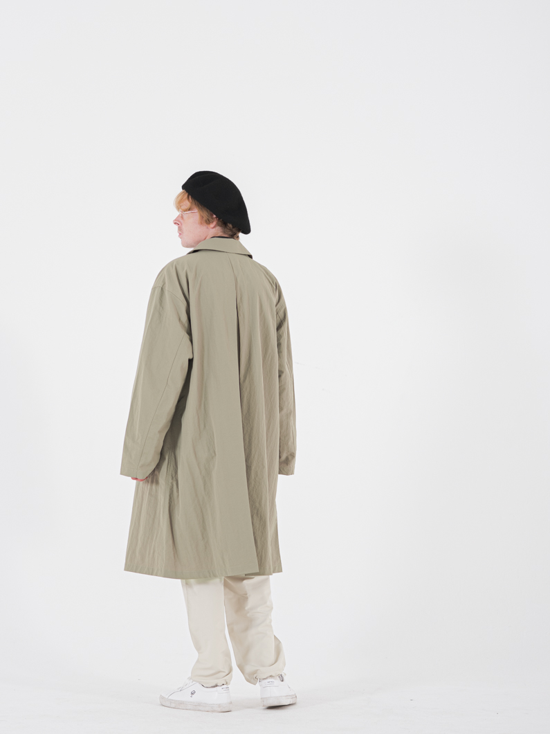 Nylon soutien collar coat | GREIGE - KEY MEMORY Online Shop