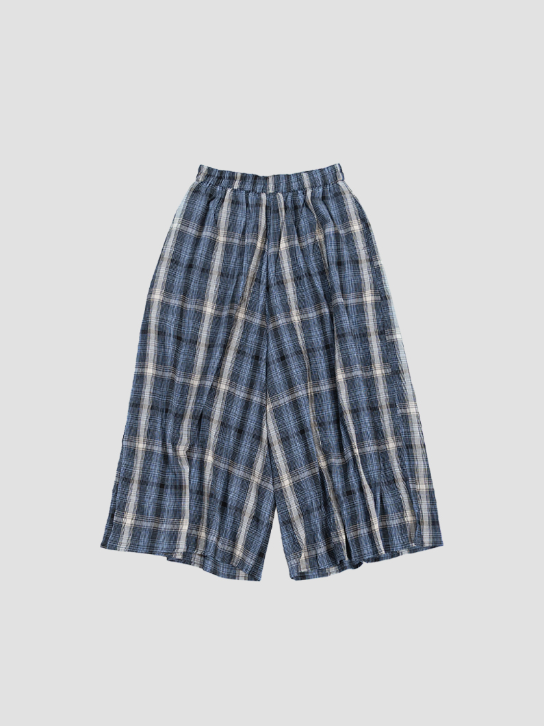 クレープチェックパンツ | BLUE - KEY MEMORY Online Shop｜鎌倉