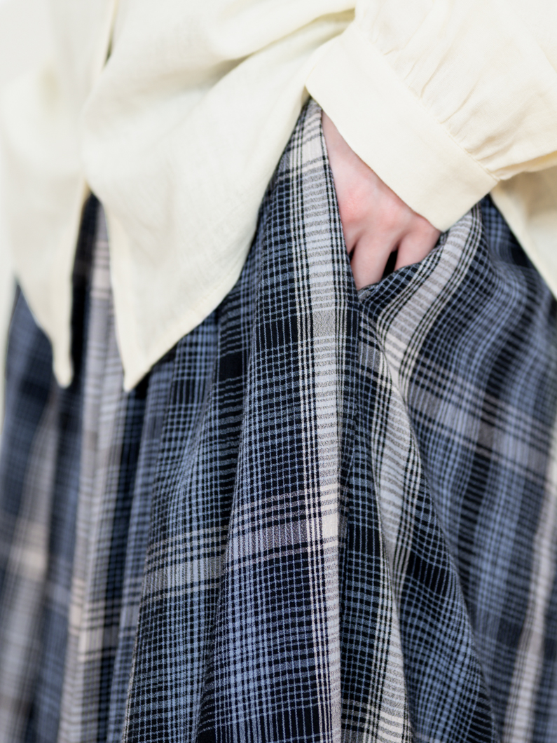 クレープチェックパンツ | BLUE - KEY MEMORY Online Shop｜鎌倉