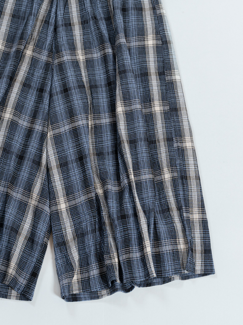 クレープチェックパンツ | BLUE - KEY MEMORY Online Shop｜鎌倉