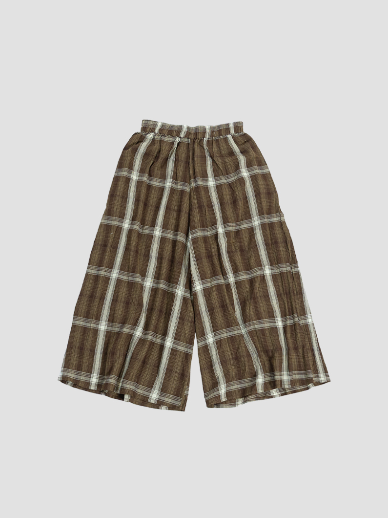 Crepe check pants | BROWN - KEY MEMORY Online Shop｜鎌倉