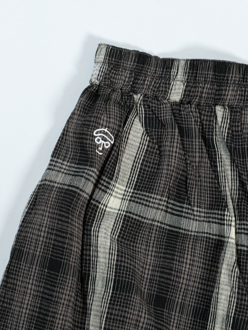 Crepe check pants | ブラック - KEY MEMORY Online Shop｜鎌倉