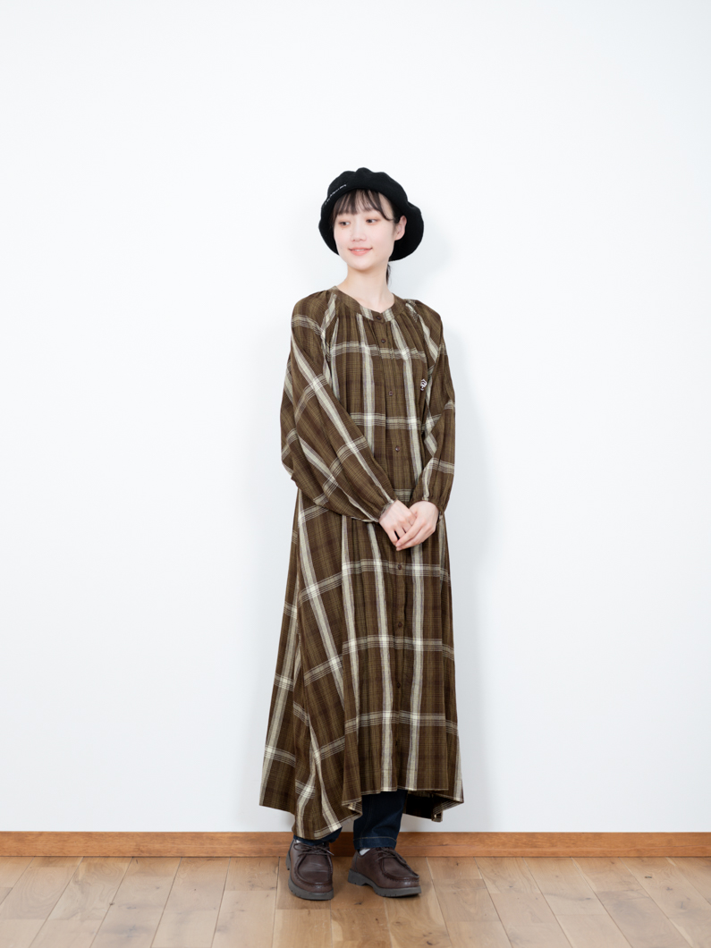 Crepe check dress | KEMEMORY - KEY MEMORY Online Shop｜鎌倉