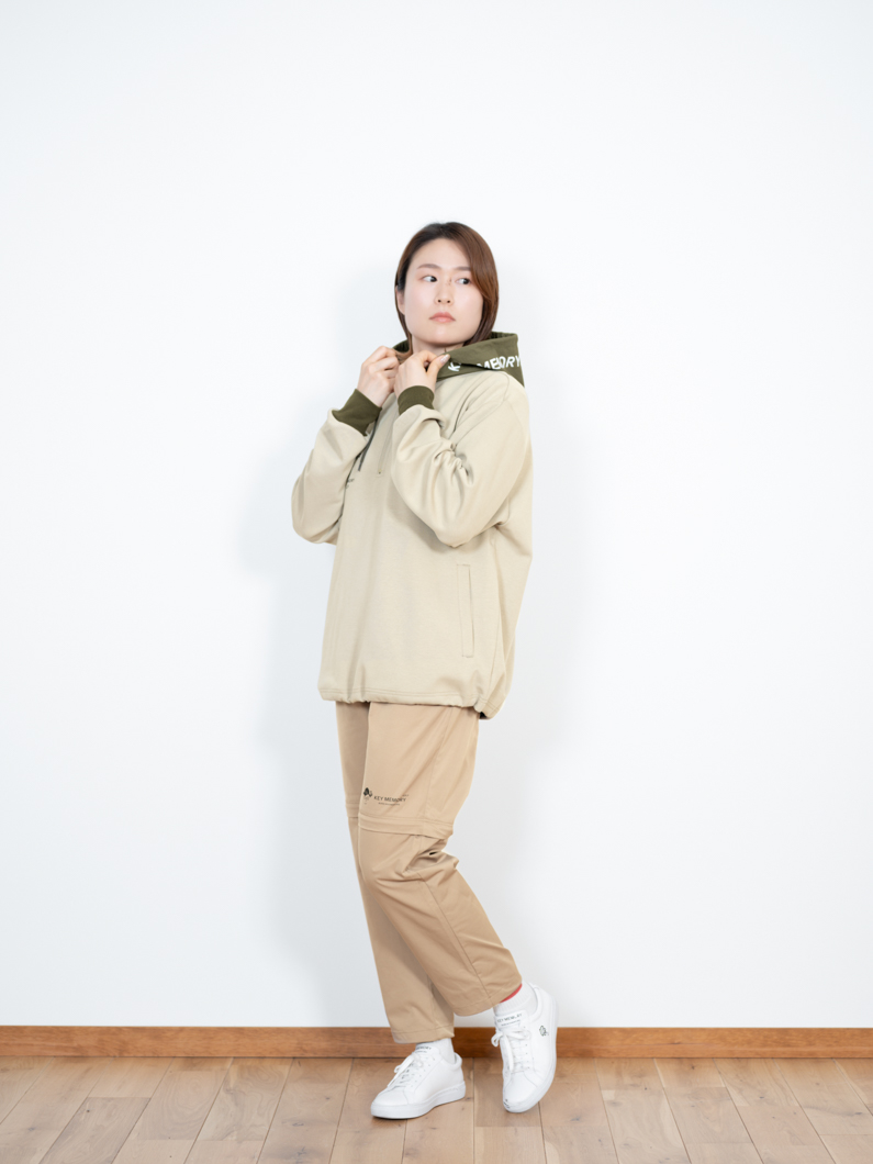 Jersey golf hoodie GREIGE | スタイリッシュフーディー - KEY