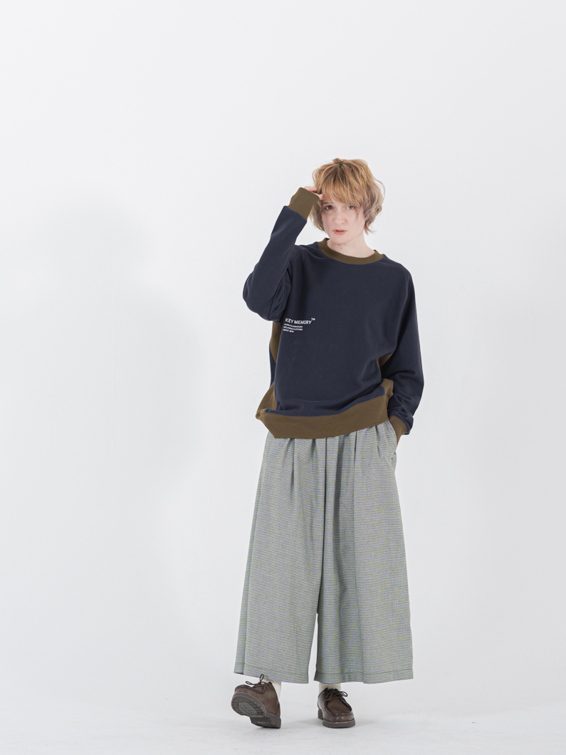Bicolor sweat NAVY | ユニセックス - KEY MEMORY Online Shop