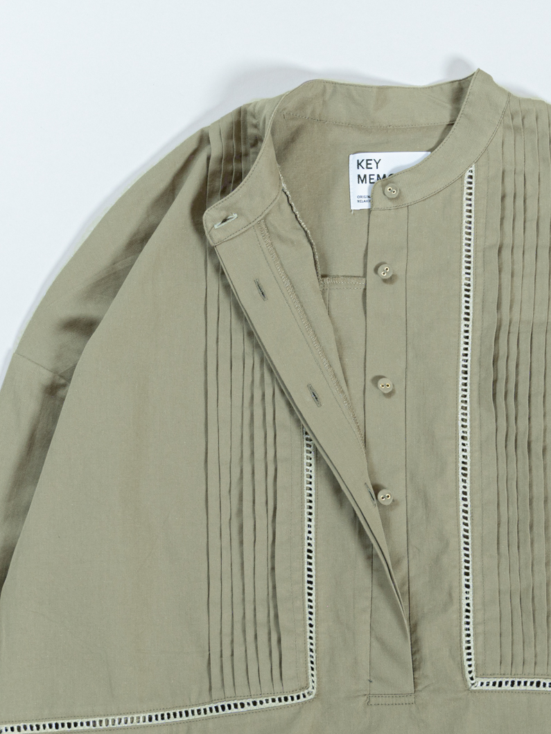 LINEバンドカラーシャツ | KHAKI - KEY MEMORY Online Shop｜鎌倉