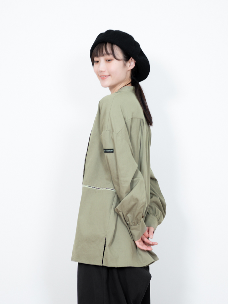 LINEバンドカラーシャツ | KHAKI - KEY MEMORY Online Shop｜鎌倉