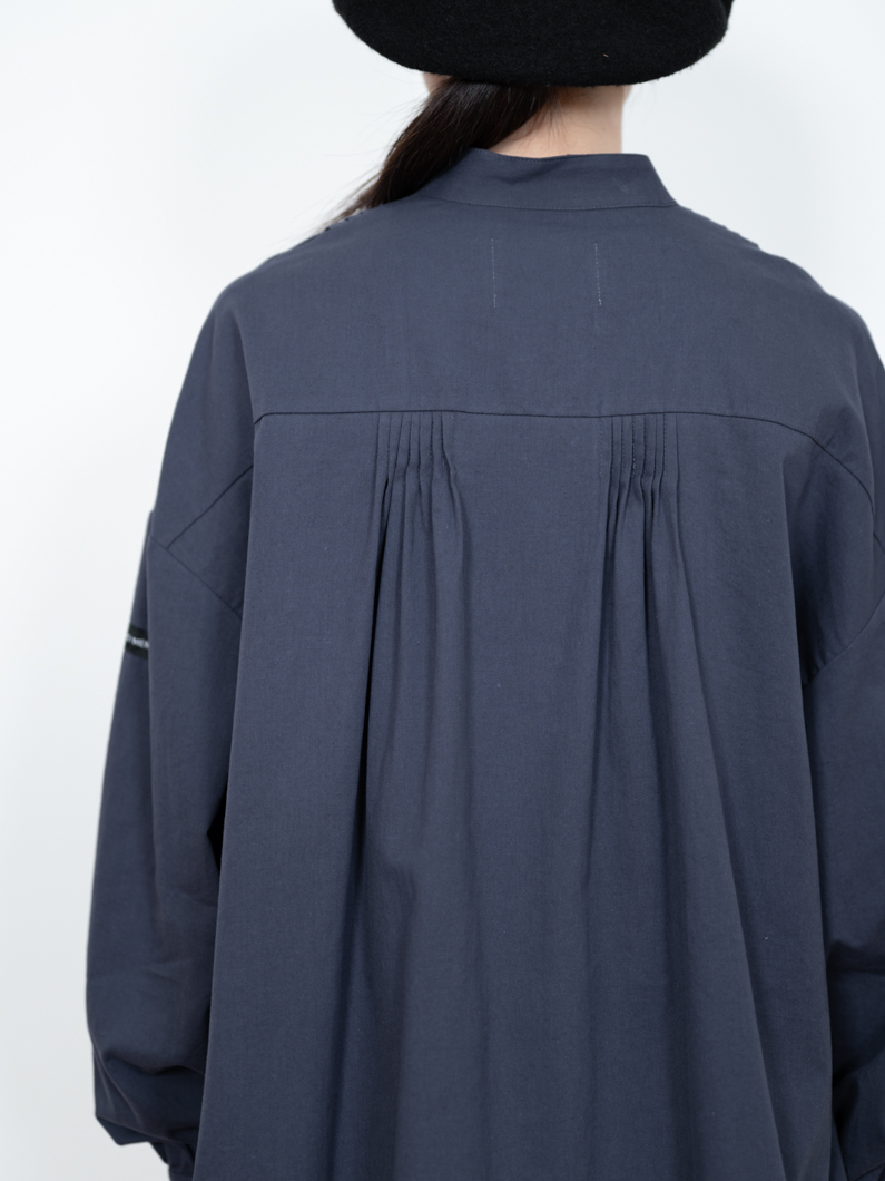 バンドカラーシャツ | NAVY - KEY MEMORY Online Shop｜鎌倉