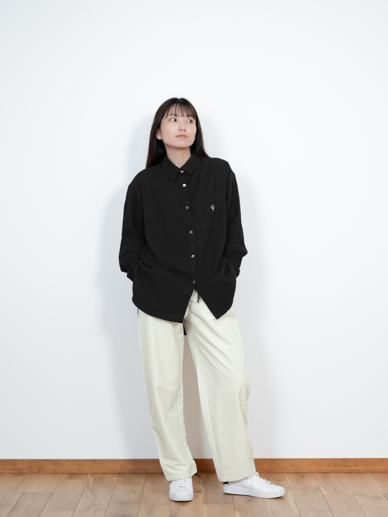 ガーゼシャツ ガーゼシャツ シャツ チュニック ダブルガーゼ ロングシャツ