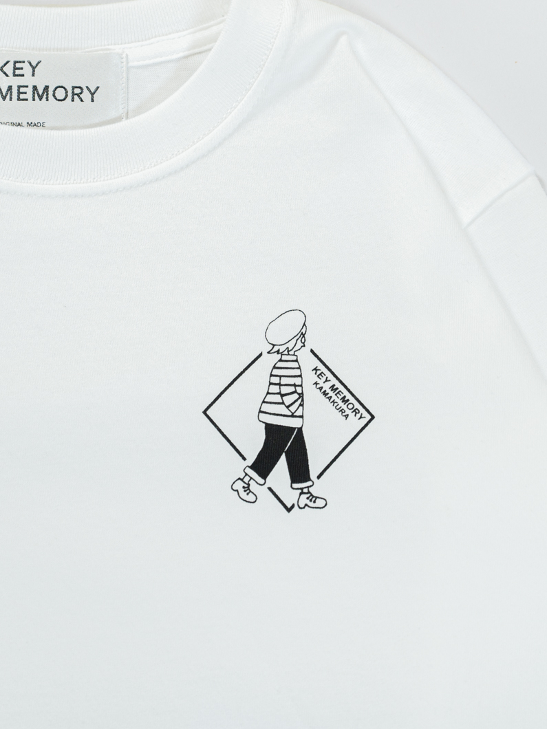 長袖イラストTシャツ WHITE - KEY MEMORY