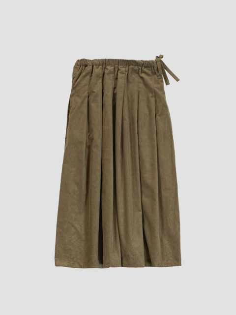 Corduroy tuck skirt KHAKI