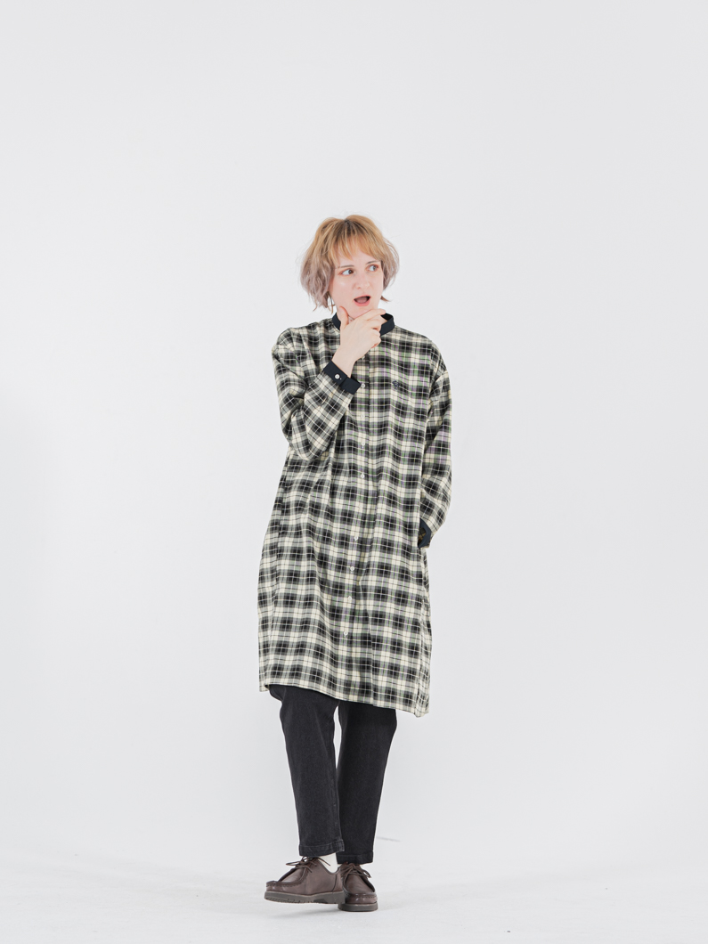 ｍ611-201 慈雨センソユニコ　ギンガムチェック変形ワンピース　チュニック ギンガムチェックワンピースチュニック | KEY MEMORY鎌倉