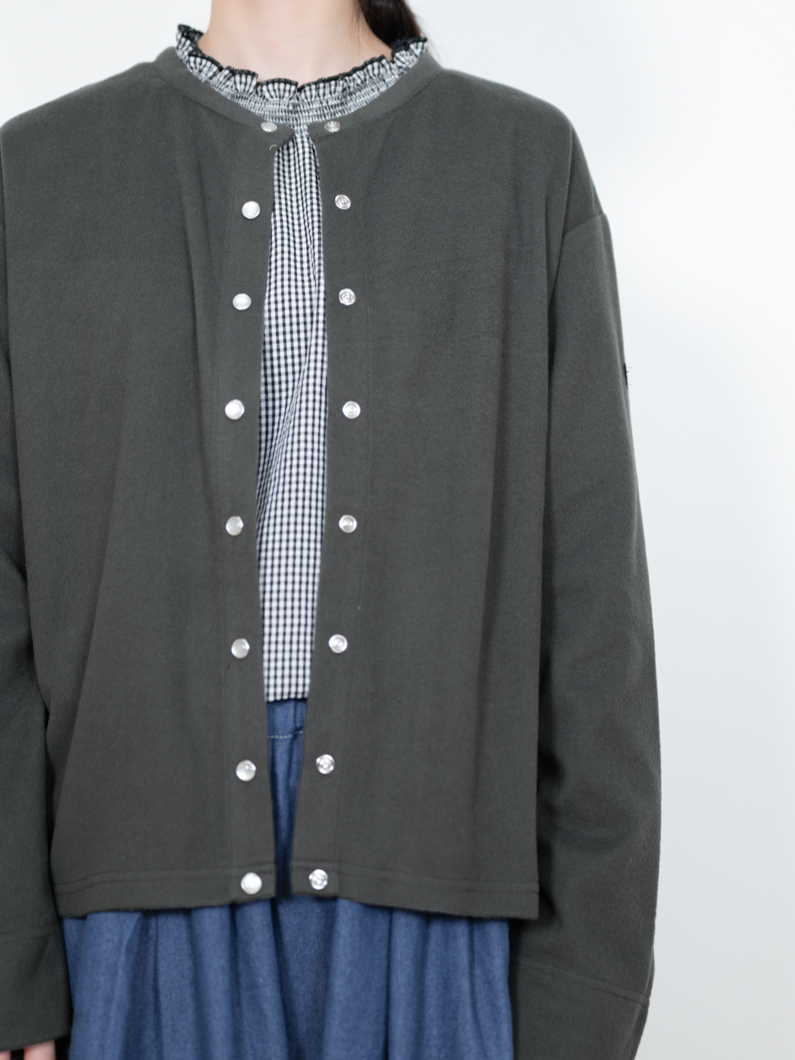 プリーズプリーズ　グレー ノーカラーロングカーディガン プリーズプリーズ グレー ノーカラーロングカーディガン 綿混シンプル