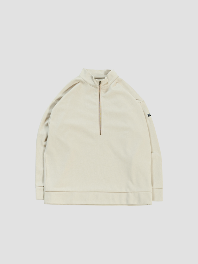 ハーフジップスウェットニットソー IVORY - KEY MEMORY鎌倉
