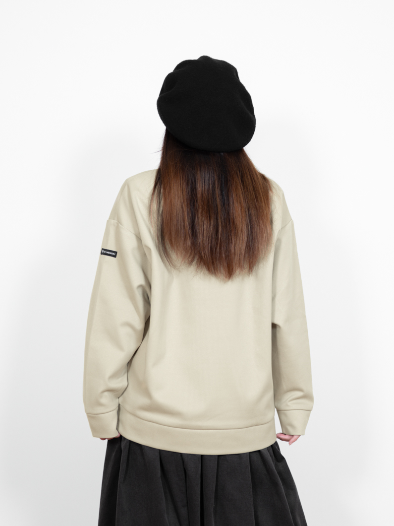 ハーフジップスウェットニットソー IVORY - KEY MEMORY鎌倉