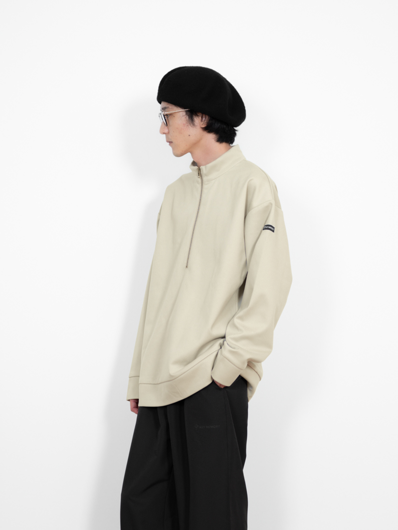 ハーフジップスウェットニットソー IVORY - KEY MEMORY鎌倉