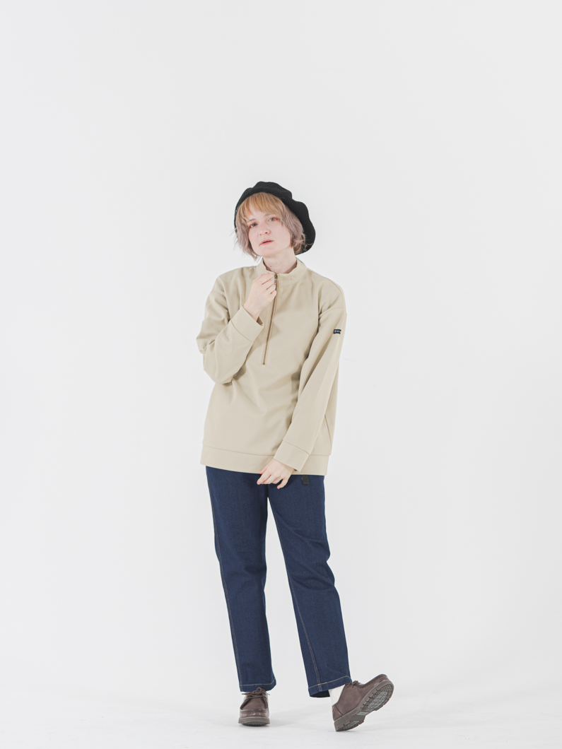 ハーフジップスウェットニットソー IVORY - KEY MEMORY鎌倉