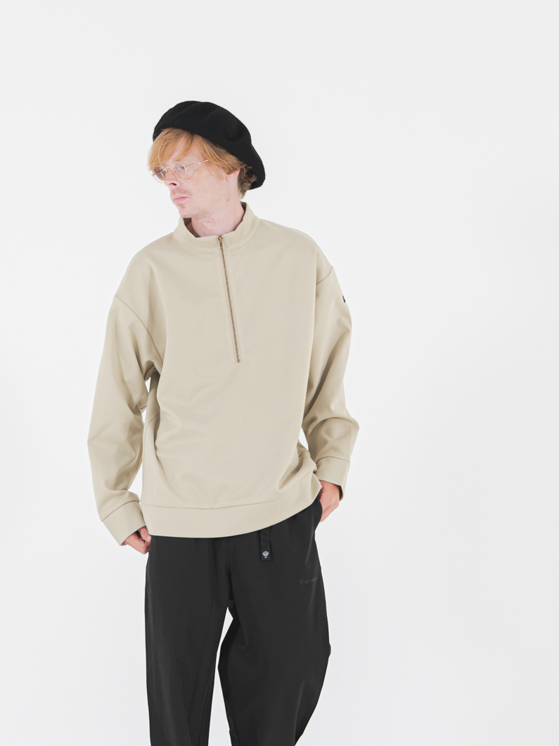 ハーフジップスウェットニットソー IVORY - KEY MEMORY鎌倉