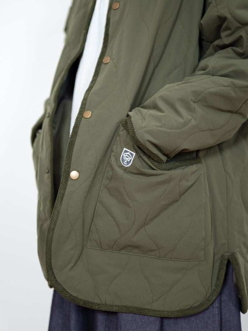 キルティングミドルジャケット オリーブカーキ - KEY MEMORY鎌倉