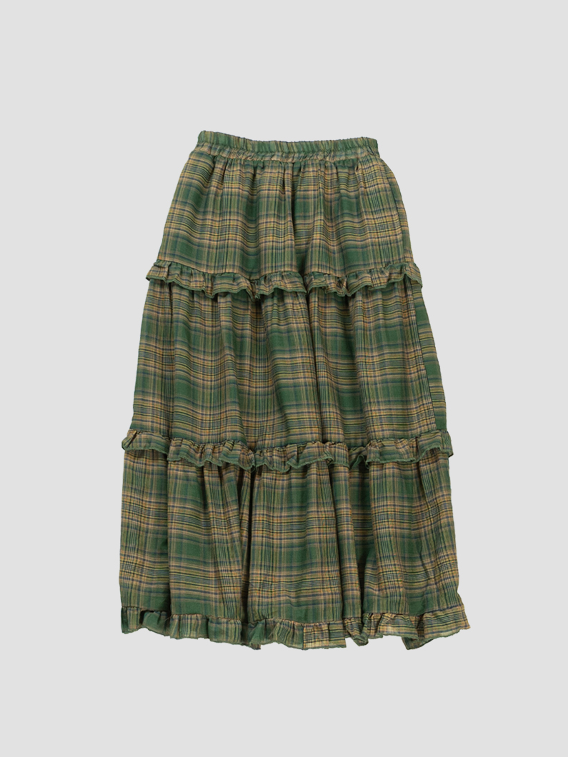 チェックスカート | オリーブグリーン - KEY MEMORY鎌倉ファッション