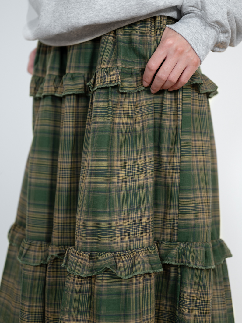 チェックスカート | オリーブグリーン - KEY MEMORY鎌倉ファッション