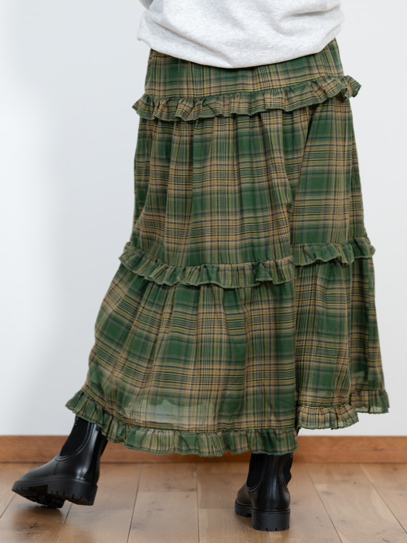 チェックスカート | オリーブグリーン - KEY MEMORY鎌倉