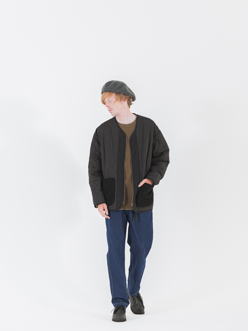 キルティングジャケット＆モッズコートセット | ブラック - KEY MEMORY