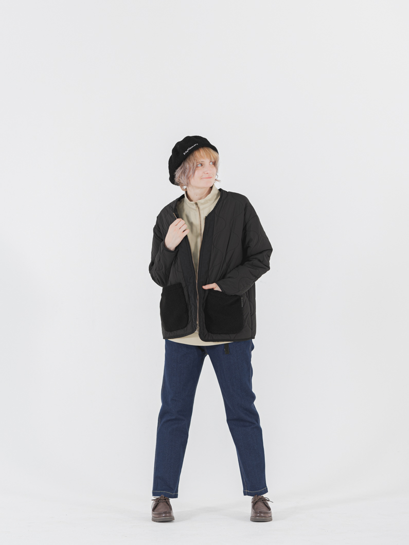 キルティングジャケット＆モッズコートセット | ブラック - KEY MEMORY