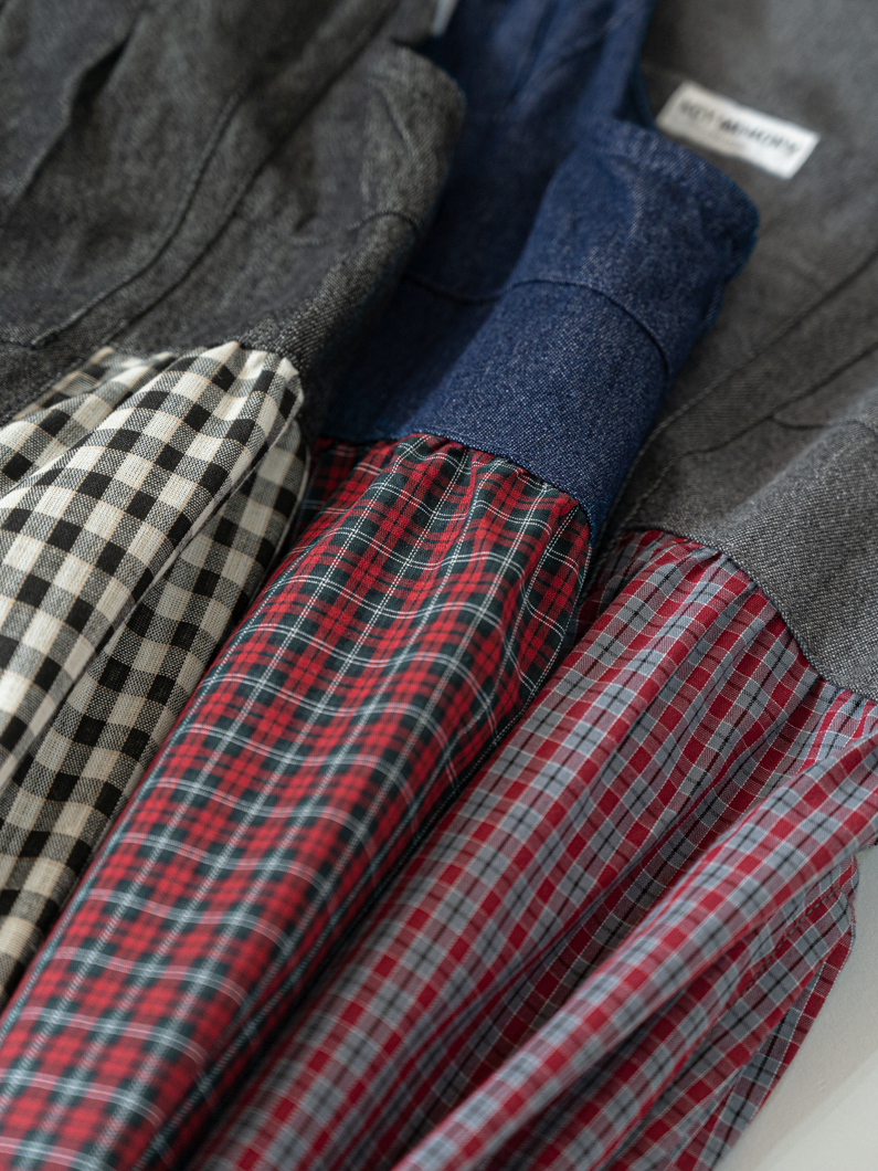 デニムチェック切替ワンピース | キーメモリー｜鎌倉