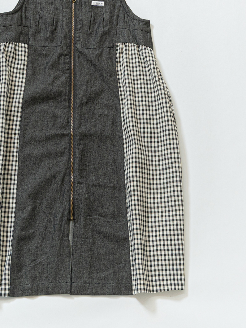 デニムチェック切替ワンピース | キーメモリー｜鎌倉ファッションブランド