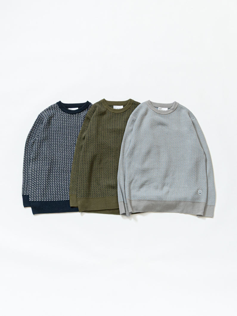 バーズアイニット NAVY | ユニセックスニット - KEY MEMORY鎌倉