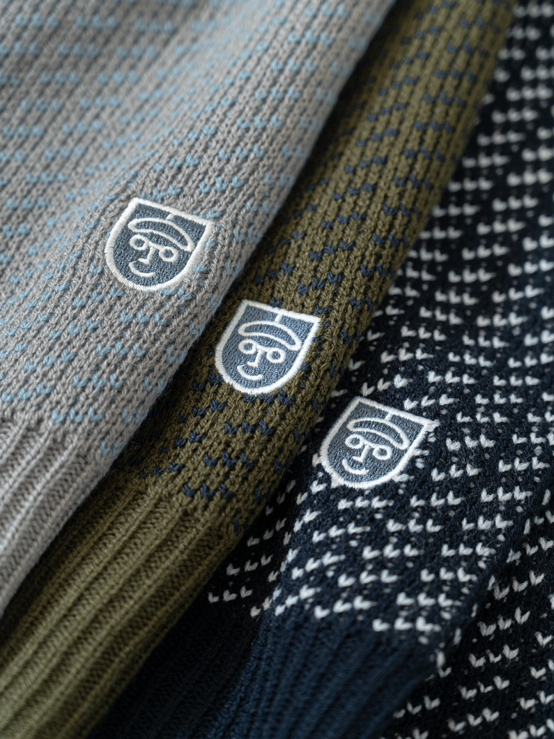 バーズアイニット NAVY | ユニセックスニット - KEY MEMORY鎌倉