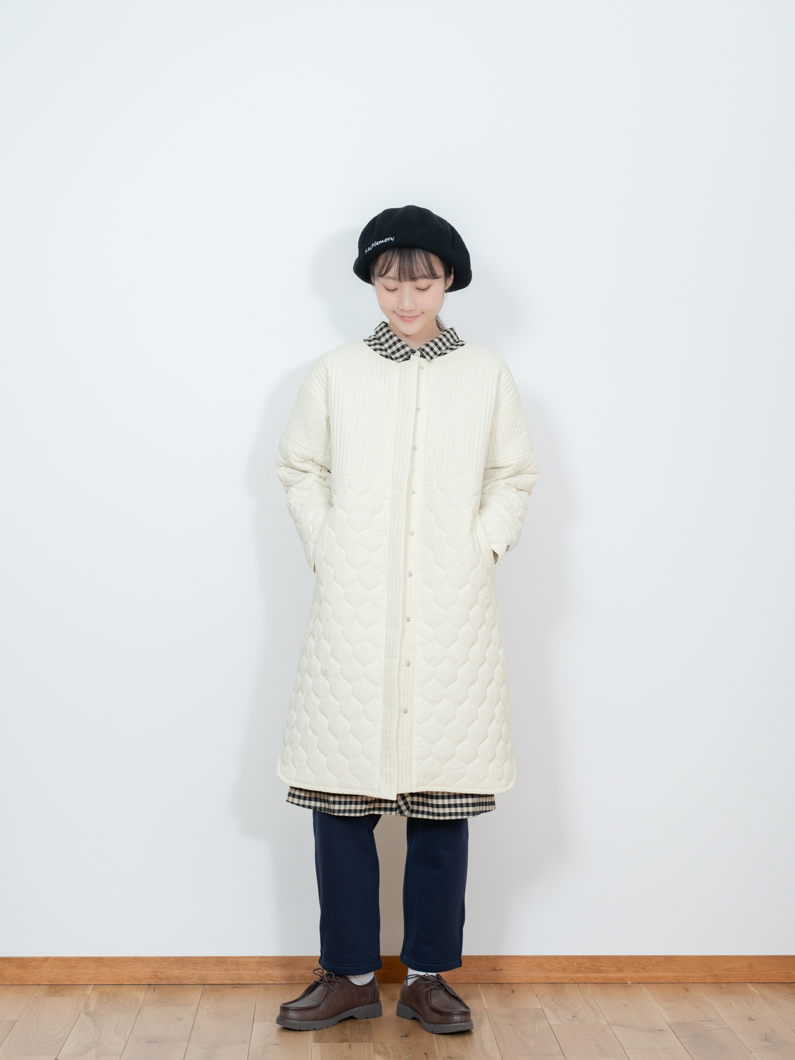キルティングロングコート | IVORY - KEY MEMORY鎌倉ファッションブランド